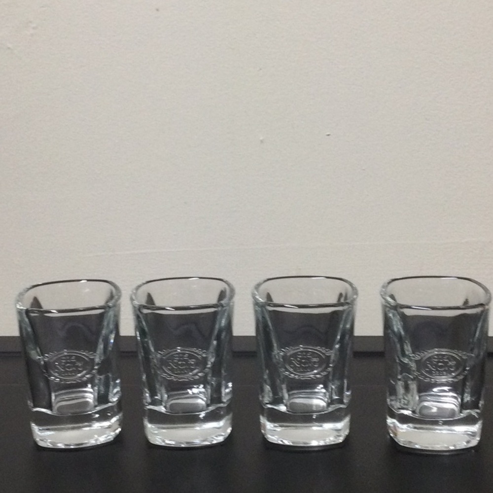 New 4 Vintage Jack Daniels Square Shot Glasses